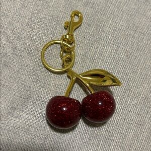 Cherry 🍒 Bag Charm - Glitter Cherries with Gold